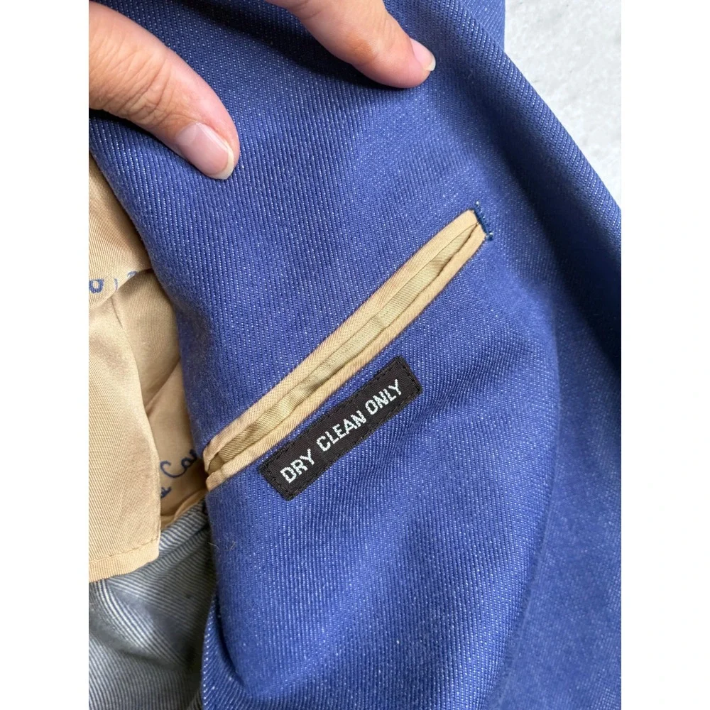 Pierre Cardin Relax Vintage Blue Twill Blazer Sport Coat 40 M Made in Brazil